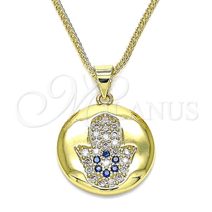 Gold Filled Necklace — Pendant Necklace Hand of God and Judaica Design — main product view — SKU 142223 | Oro Laminado collar — Pendant Necklace Hand of God and Judaica diseño — SKU 142223