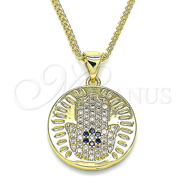 Gold Filled Necklace — Pendant Necklace Hand of God and Judaica Design — main product view — SKU 142236 | Oro Laminado collar — Pendant Necklace Hand of God and Judaica diseño — SKU 142236