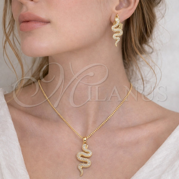 Gold Filled Ring — Earring and Pendant Adult Set Snake Design with — alternate product view — SKU 142241 | Oro Laminado anillo — Earring and Pendant Adult Set Snake diseño with — SKU 142241