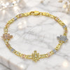 Oro Laminado Fancy Bracelet, Gold Filled Style Turtle Design, Polished, Tricolor, 03.253.0069.08 (04 MM Thickness, 8 Inches Length)
