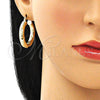 Oro Laminado Medium Hoop, Gold Filled Style Diamond Cutting Finish, Golden Finish, 02.170.0309.30