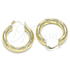 Oro Laminado Medium Hoop, Gold Filled Style Diamond Cutting Finish, Golden Finish, 02.170.0309.30