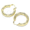 Oro Laminado Medium Hoop, Gold Filled Style Diamond Cutting Finish, Golden Finish, 02.170.0309.30