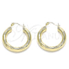 Oro Laminado Medium Hoop, Gold Filled Style Diamond Cutting Finish, Golden Finish, 02.170.0309.30