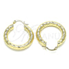 Oro Laminado Medium Hoop, Gold Filled Style Diamond Cutting Finish, Golden Finish, 02.170.0313.30