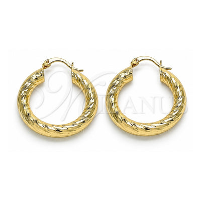 Oro Laminado Medium Hoop, Gold Filled Style Diamond Cutting Finish, Golden Finish, 02.170.0313.30