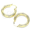 Oro Laminado Medium Hoop, Gold Filled Style Diamond Cutting Finish, Golden Finish, 02.213.0228.30