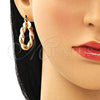 Oro Laminado Medium Hoop, Gold Filled Style Twist Design, Polished, Tricolor, 02.213.0229.30