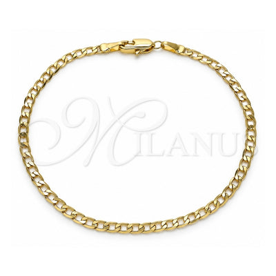 Oro Laminado Basic Bracelet, Gold Filled Style Curb Design, Polished, Golden Finish, 04.213.0086.08 (03 MM Thickness, 8 Inches Length)