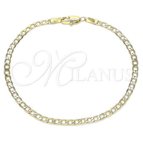 Oro Laminado Basic Bracelet, Gold Filled Style Curb Design, Polished, Golden Finish, 04.213.0086.08 (03 MM Thickness, 8 Inches Length)
