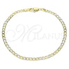 Oro Laminado Basic Bracelet, Gold Filled Style Curb Design, Polished, Golden Finish, 04.213.0086.08 (03 MM Thickness, 8 Inches Length)