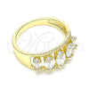 Oro Laminado Multi Stone Ring, Gold Filled Style with White Cubic Zirconia, Polished, Golden Finish, 01.210.0116.07 (Size 7)