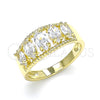 Oro Laminado Multi Stone Ring, Gold Filled Style with White Cubic Zirconia, Polished, Golden Finish, 01.210.0116.07 (Size 7)