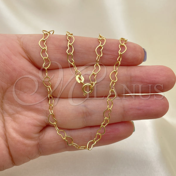 Gold Filled Necklace — Basic Necklace Heart Design Polished 03.02. 04 MM — alternate product view — SKU 142303 | Oro Laminado collar — básico Necklace corazón diseño pulido 03.02. 04 MM — SKU 142303