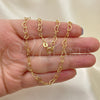 Oro Laminado Basic Necklace, Gold Filled Style Heart Design, Polished, Golden Finish, 03.02.0075.24 (04 MM Thickness, 24 Inches Length)