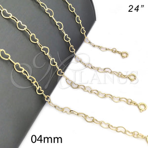 Gold Filled Necklace — Basic Necklace Heart Design Polished 03.02. 04 MM — main product view — SKU 142303 | Oro Laminado collar — básico Necklace corazón diseño pulido 03.02. 04 MM — SKU 142303