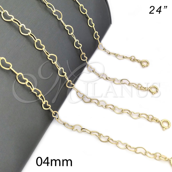 Gold Filled Necklace — Basic Necklace Heart Design Polished 03.02. 04 MM — main product view — SKU 142303 | Oro Laminado collar — básico Necklace corazón diseño pulido 03.02. 04 MM — SKU 142303