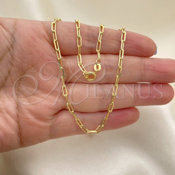 Gold Filled Necklace — Basic Necklace Paperclip Design Polished 04.02. 03 MM — alternate product view — SKU 142304 | Oro Laminado collar — básico Necklace Paperclip diseño pulido 04.02. 03 MM — SKU 142304