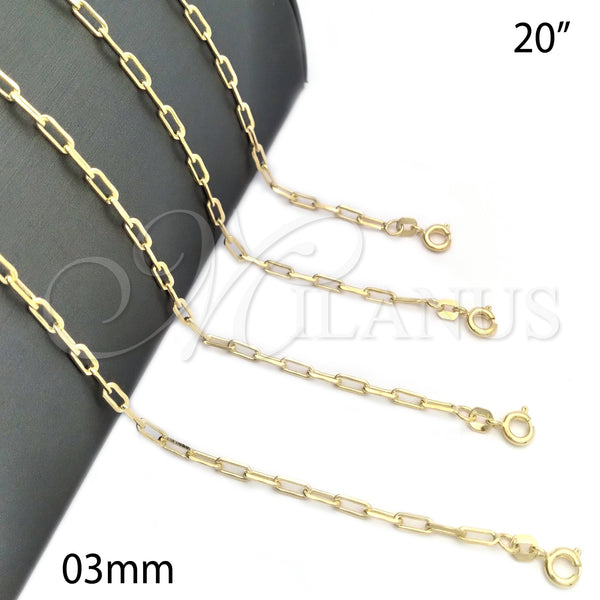 Gold Filled Necklace — Basic Necklace Paperclip Design Polished 04.02. 03 MM — main product view — SKU 142304 | Oro Laminado collar — básico Necklace Paperclip diseño pulido 04.02. 03 MM — SKU 142304