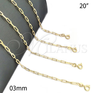 Gold Filled Necklace — Basic Necklace Paperclip Design Polished 04.02. 03 MM — main product view — SKU 142304 | Oro Laminado collar — básico Necklace Paperclip diseño pulido 04.02. 03 MM — SKU 142304