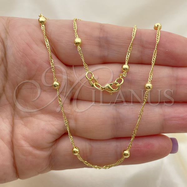 Gold Filled Necklace — Basic Necklace Ball Design Polished 04.02. 03 MM — alternate product view — SKU 142306 | Oro Laminado collar — básico Necklace Ball diseño pulido 04.02. 03 MM — SKU 142306