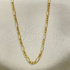 Oro Laminado Basic Necklace, Gold Filled Style Figaro Design, Polished, Golden Finish, 04.32.0025.22 (03 MM Thickness, 22 Inches Length)