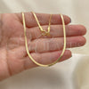 Oro Laminado Basic Necklace, Gold Filled Style Herringbone Design, Polished, Golden Finish, 04.58.0018.18 (02 MM Thickness, 18 Inches Length)