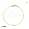 Oro Laminado Basic Bracelet, Gold Filled Style Herringbone Design, Polished, Golden Finish, 04.58.0018.07 (02 MM Thickness, 7 Inches Length)
