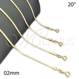 Gold Filled Necklace — Basic Necklace Polished 04.58. 02 MM Thickness 20 — main product view — SKU 142317 | Oro Laminado collar — básico Necklace pulido 04.58. 02 MM Thickness 20 — SKU 142317