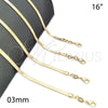Oro Laminado Basic Necklace, Gold Filled Style Herringbone Design, Polished, Golden Finish, 04.58.0019.16 (03 MM Thickness, 16 Inches Length)