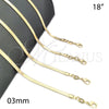 Oro Laminado Basic Necklace, Gold Filled Style Herringbone Design, Polished, Golden Finish, 04.58.0019.18 (03 MM Thickness, 18 Inches Length)