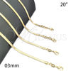 Oro Laminado Basic Necklace, Gold Filled Style Herringbone Design, Polished, Golden Finish, 04.58.0019.20 (03 MM Thickness, 20 Inches Length)