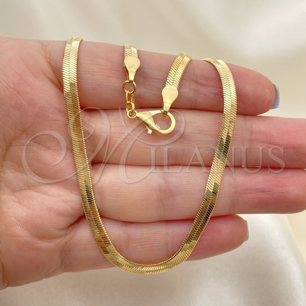 Gold Filled Ring — Basic Necklace Herringbone Design Polished 04.58. 04 MM — alternate product view — SKU 142324 | Oro Laminado anillo — básico Necklace Herringbone diseño pulido 04.58. 04 MM — SKU 142324