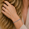 Oro Laminado Fancy Bracelet, Gold Filled Style Evil Eye Design, Blue Resin Finish, Golden Finish, 03.63.2212.2.07 (05 MM Thickness, 8 Inches Length)