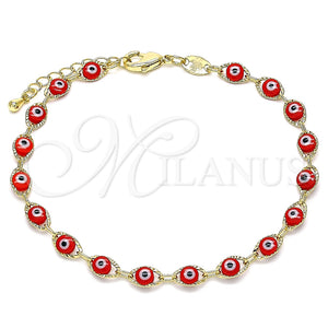 Gold Filled Bracelet — Fancy Bracelet Evil Eye Design Red Resin 03.63. — main product view — SKU 142330 | Oro Laminado brazalete — elegante Bracelet Evil Eye diseño Red Resin 03.63. — SKU 142330