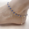 Oro Laminado Fancy Anklet, Gold Filled Style Evil Eye Design, Blue Resin Finish, Golden Finish, 03.63.2212.2.10 (05 MM Thickness, 10 Inches Length)