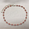 Oro Laminado Fancy Anklet, Gold Filled Style Evil Eye Design, Red Resin Finish, Golden Finish, 03.63.2212.3.10 (Thickness, 10 Inches Length)