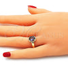 Oro Laminado Multi Stone Ring, Gold Filled Style with Amethyst Cubic Zirconia, Polished, Golden Finish, 01.284.0040.1.08 (Size 8)
