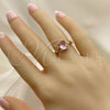 Oro Laminado Multi Stone Ring, Gold Filled Style with Pink Cubic Zirconia, Polished, Golden Finish, 01.284.0042.07 (Size 7)