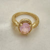Oro Laminado Multi Stone Ring, Gold Filled Style with Pink Cubic Zirconia, Polished, Golden Finish, 01.284.0042.07 (Size 7)