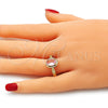 Oro Laminado Multi Stone Ring, Gold Filled Style with Pink Cubic Zirconia, Polished, Golden Finish, 01.284.0042.09 (Size 9)