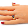 Oro Laminado Multi Stone Ring, Gold Filled Style with Amethyst Cubic Zirconia, Polished, Golden Finish, 01.284.0043.1.06 (Size 6)
