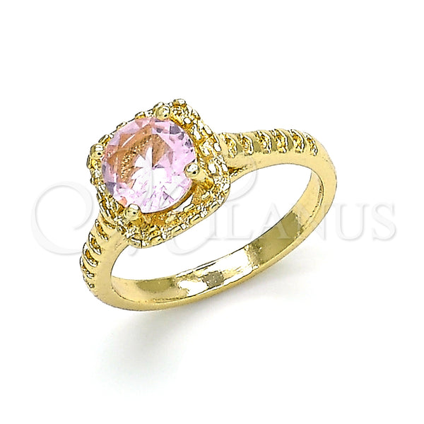 Gold Filled Ring — Multi Stone Ring with Pink Cubic Zirconia Polished — main product view — SKU 142379 | Oro Laminado anillo — Multi Stone Ring with Pink Cubic Zirconia pulido — SKU 142379
