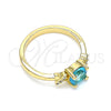 Oro Laminado Multi Stone Ring, Gold Filled Style with Blue Topaz and White Cubic Zirconia, Polished, Golden Finish, 01.284.0046.1.06 (Size 6)
