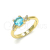 Oro Laminado Multi Stone Ring, Gold Filled Style with Blue Topaz and White Cubic Zirconia, Polished, Golden Finish, 01.284.0046.1.08 (Size 8)