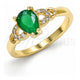 Oro Laminado Multi Stone Ring, Gold Filled Style Teardrop Design, with Green and White Cubic Zirconia, Polished, Golden Finish, 01.284.0047.09 (Size 9)