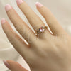 Oro Laminado Multi Stone Ring, Gold Filled Style Teardrop Design, with Pink and White Cubic Zirconia, Polished, Golden Finish, 01.284.0047.1.07 (Size 7)