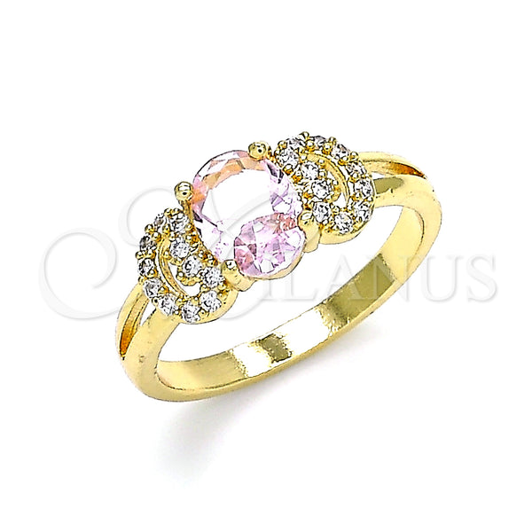Gold Filled Ring — Multi Stone Ring with Pink and White Cubic — main product view — SKU 142409 | Oro Laminado anillo — Multi Stone Ring with Pink and blanco Cubic — SKU 142409