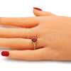 Oro Laminado Multi Stone Ring, Gold Filled Style with Garnet and White Cubic Zirconia, Polished, Golden Finish, 01.284.0051.06 (Size 6)