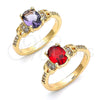 Oro Laminado Multi Stone Ring, Gold Filled Style with Amethyst and White Cubic Zirconia, Polished, Golden Finish, 01.284.0051.1.07 (Size 7)